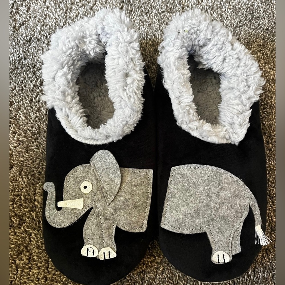 Snoozies Elephant Slippers